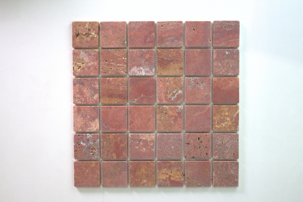 Red Square Stone Pattern Eon – Earth Red Square Stone Mosaic Tile | Box Of 11 Sheets – 1.023m² ...