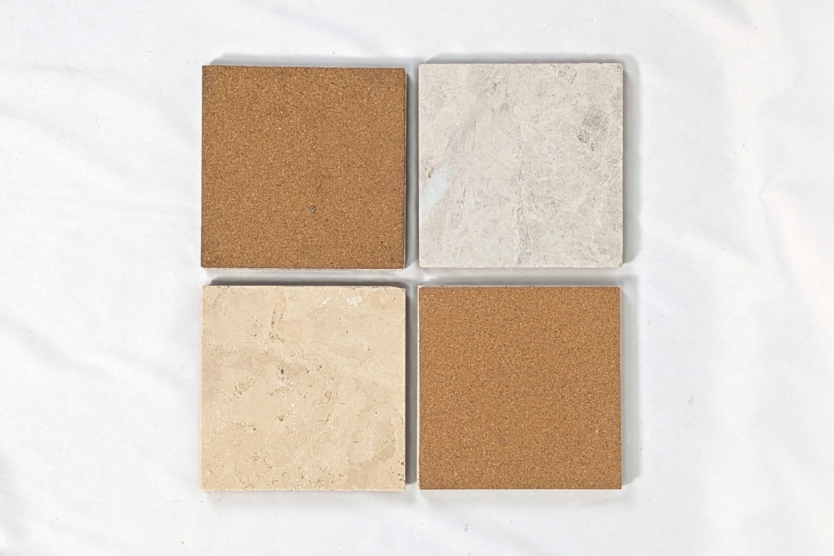 Travertine & Limestone Stone Coasters Set of 3 | Kami Home Skins
